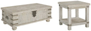 Carynhurst Coffee Table with 1 End Table in White Wash Gray - PKG008675