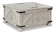 Carynhurst Coffee Table with 1 End Table in Whitewash - PKG010568