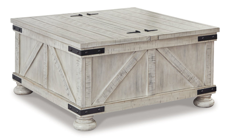 Carynhurst Coffee Table with 1 End Table in Whitewash - PKG010568