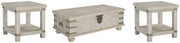 Carynhurst Coffee Table with 2 End Tables in White Wash Gray - PKG007153