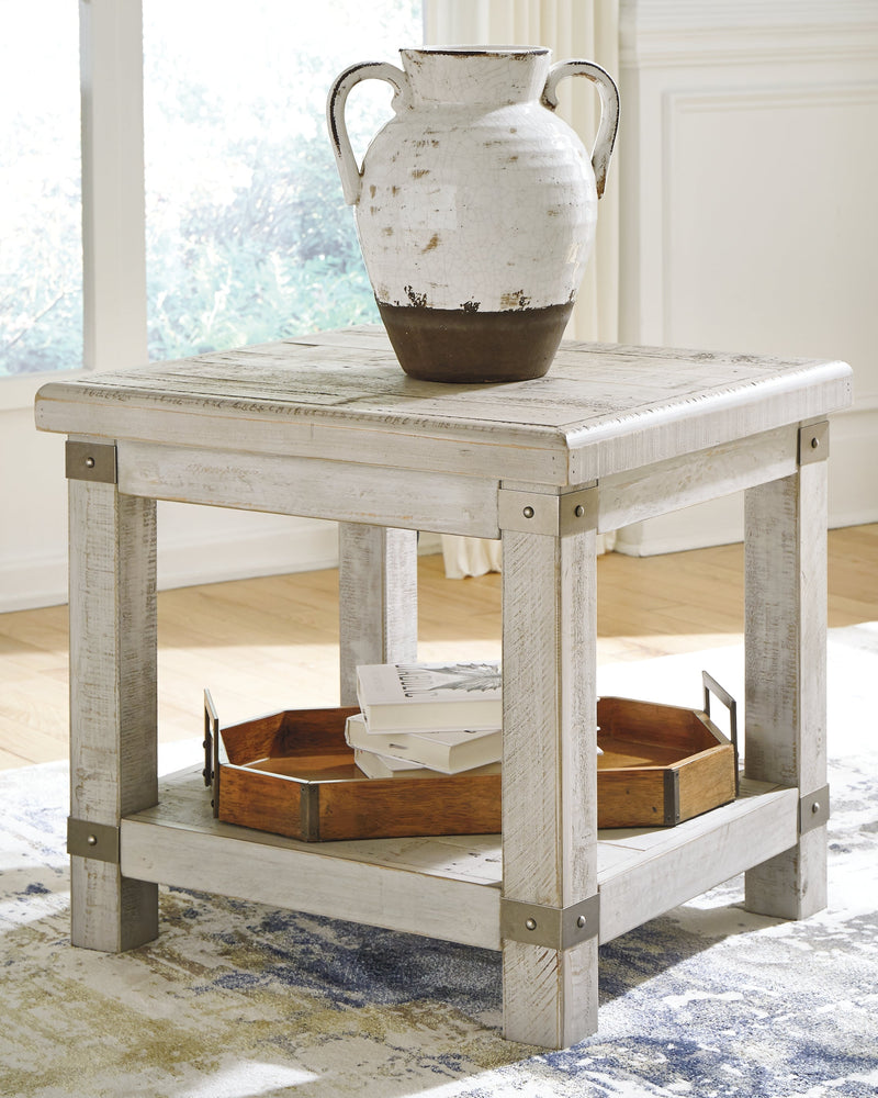 Carynhurst Coffee Table with 2 End Tables in White Wash Gray - PKG007153