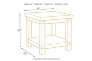 Carynhurst White Wash Gray End Table - Gate FurnitureEnd Table