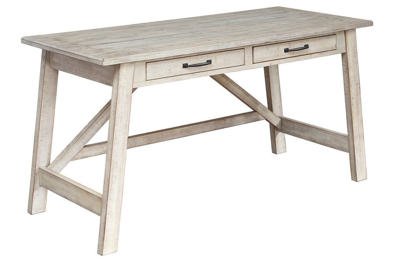 Carynhurst Whitewash 60" Home Office Desk - Gate FurnitureOffice Desks