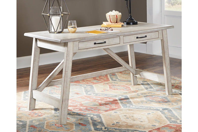 Carynhurst Whitewash 60" Home Office Desk - Gate FurnitureOffice Desks