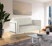 Casa 63.5" Velvet Upholstered Loveseat in Cream - 691Cream-L