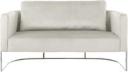Casa 63.5" Velvet Upholstered Loveseat in Cream - 691Cream-L