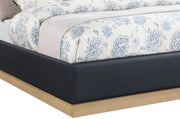 Casa Vegan Leather Queen Bed (3 Boxes) Black - Gate FurnitureQueen Bed