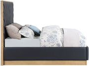 Casa Vegan Leather Queen Bed (3 Boxes) Black - Gate FurnitureQueen Bed