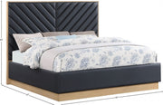 Casa Vegan Leather Queen Bed (3 Boxes) Black - Gate FurnitureQueen Bed