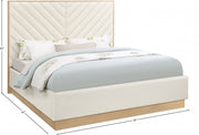 Casa Vegan Leather Queen Bed (3 Boxes) Cream - Gate FurnitureQueen Bed