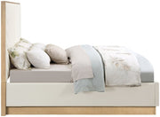 Casa Vegan Leather Queen Bed (3 Boxes) Cream - Gate FurnitureQueen Bed