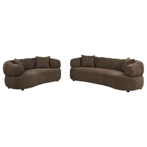 Casarin Fabric 2-Piece Channel-Back Sofa Set Brown - 511251-S2