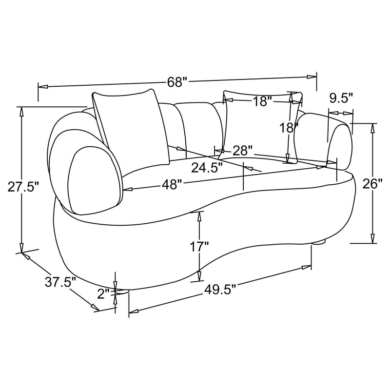 Casarin Fabric 3-Piece Channel-Back Sofa Set Brown - 511251-S3