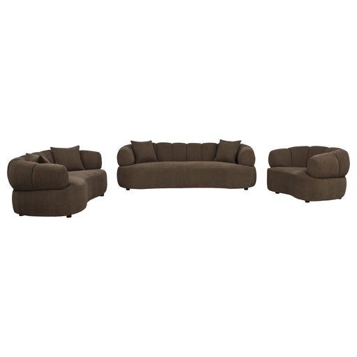 Casarin Fabric 3-Piece Channel-Back Sofa Set Brown - 511251-S3