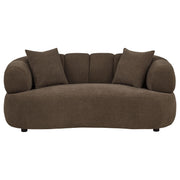 Casarin Fabric Channel-Back Loveseat Brown - 511252