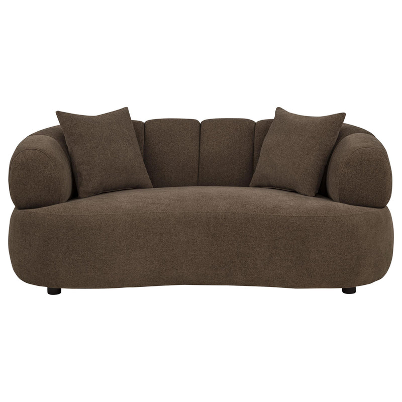 Casarin Fabric Channel-Back Loveseat Brown - 511252