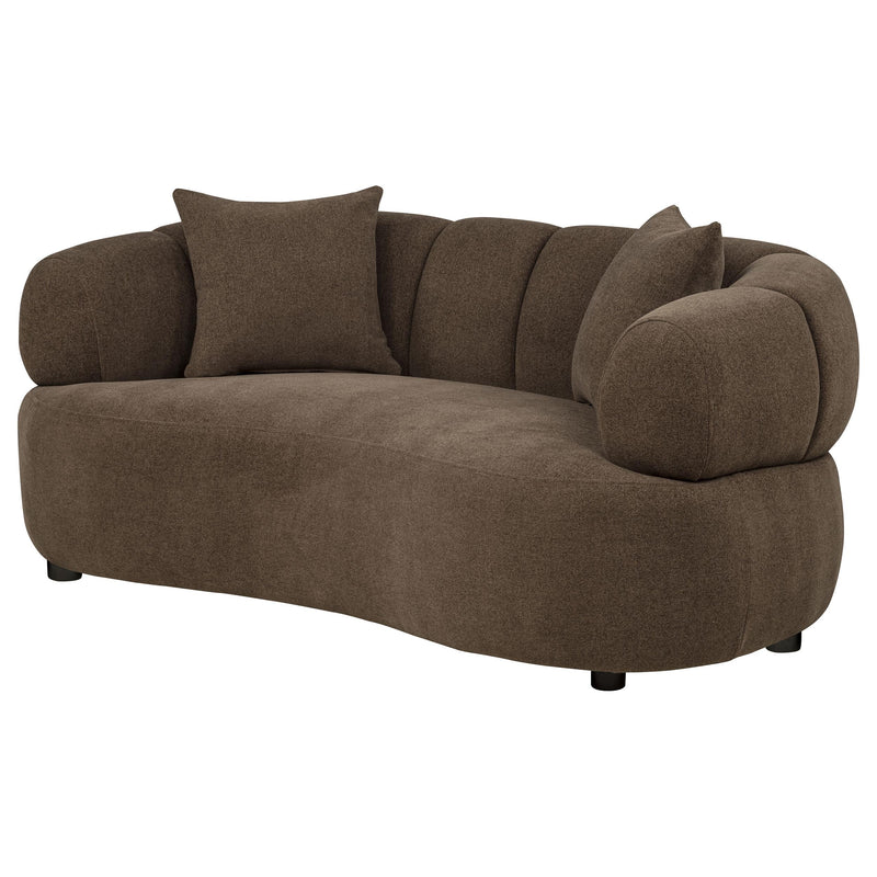 Casarin Fabric Channel-Back Loveseat Brown - 511252