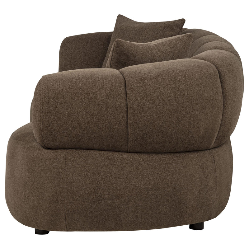 Casarin Fabric Channel-Back Loveseat Brown - 511252