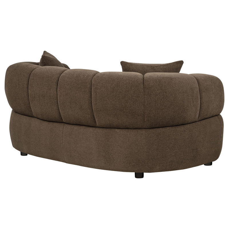 Casarin Fabric Channel-Back Loveseat Brown - 511252