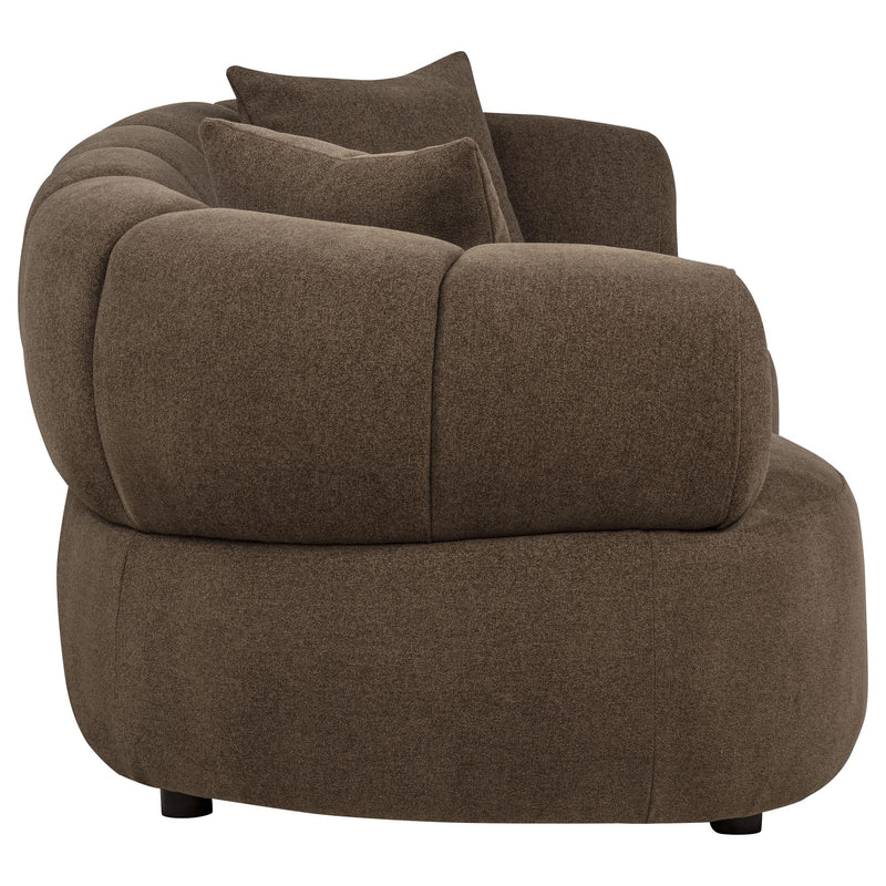 Casarin Fabric Channel-Back Loveseat Brown - 511252