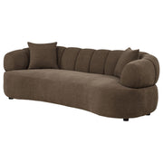 Casarin Fabric Channel-Back Sofa Brown - 511251