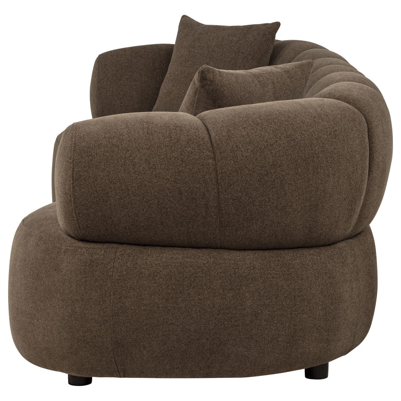 Casarin Fabric Channel-Back Sofa Brown - 511251