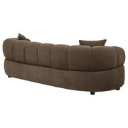 Casarin Fabric Channel-Back Sofa Brown - 511251
