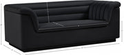 Cascade 72" Velvet Upholstered Fabric Upholstered Loveseat in Black - 192Black-L