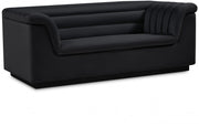 Cascade 72" Velvet Upholstered Fabric Upholstered Loveseat in Black - 192Black-L