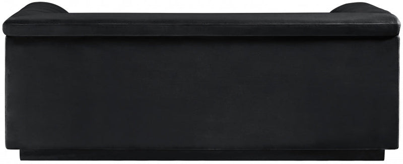 Cascade 72" Velvet Upholstered Fabric Upholstered Loveseat in Black - 192Black-L