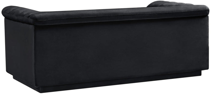 Cascade 72" Velvet Upholstered Fabric Upholstered Loveseat in Black - 192Black-L