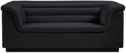 Cascade 72" Velvet Upholstered Fabric Upholstered Loveseat in Black - 192Black-L