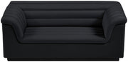 Cascade 72" Velvet Upholstered Fabric Upholstered Loveseat in Black - 192Black-L