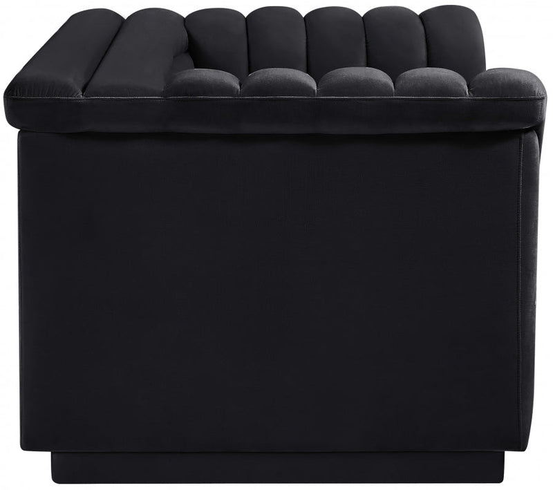 Cascade 72" Velvet Upholstered Fabric Upholstered Loveseat in Black - 192Black-L