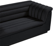 Cascade 72" Velvet Upholstered Fabric Upholstered Loveseat in Black - 192Black-L