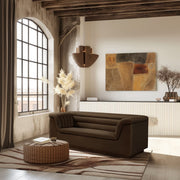 Cascade 72" Velvet Upholstered Fabric Upholstered Loveseat in Brown - 192Brown-L