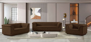 Cascade 72" Velvet Upholstered Fabric Upholstered Loveseat in Brown - 192Brown-L