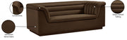 Cascade 72" Velvet Upholstered Fabric Upholstered Loveseat in Brown - 192Brown-L