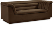 Cascade 72" Velvet Upholstered Fabric Upholstered Loveseat in Brown - 192Brown-L