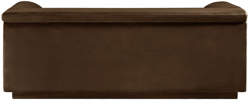 Cascade 72" Velvet Upholstered Fabric Upholstered Loveseat in Brown - 192Brown-L
