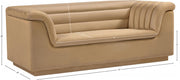 Cascade 72" Velvet Upholstered Fabric Upholstered Loveseat in Camel - 192Camel-L