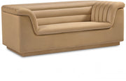 Cascade 72" Velvet Upholstered Fabric Upholstered Loveseat in Camel - 192Camel-L