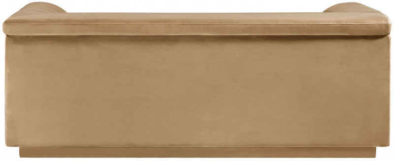 Cascade 72" Velvet Upholstered Fabric Upholstered Loveseat in Camel - 192Camel-L