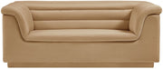 Cascade 72" Velvet Upholstered Fabric Upholstered Loveseat in Camel - 192Camel-L