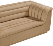 Cascade 72" Velvet Upholstered Fabric Upholstered Loveseat in Camel - 192Camel-L