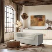 Cascade 72" Velvet Upholstered Fabric Upholstered Loveseat in Cream - 192Cream-L
