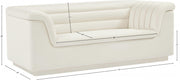 Cascade 72" Velvet Upholstered Fabric Upholstered Loveseat in Cream - 192Cream-L