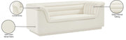 Cascade 72" Velvet Upholstered Fabric Upholstered Loveseat in Cream - 192Cream-L
