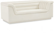 Cascade 72" Velvet Upholstered Fabric Upholstered Loveseat in Cream - 192Cream-L