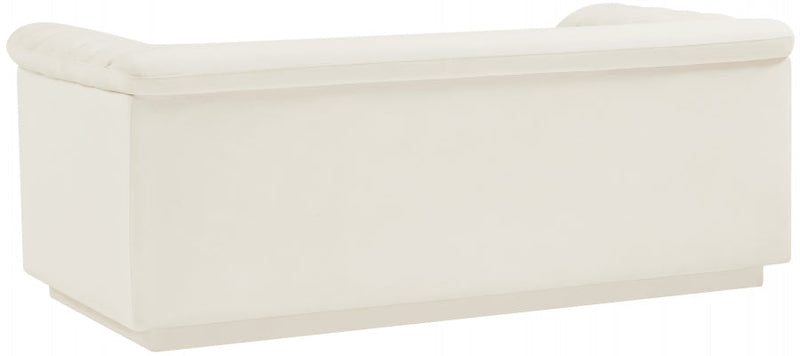 Cascade 72" Velvet Upholstered Fabric Upholstered Loveseat in Cream - 192Cream-L